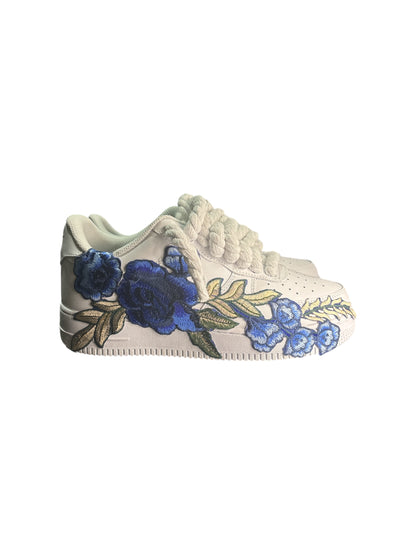 NIKE AIR FORCE 1 Blancas personalizadas “ROPE LACES” Rose