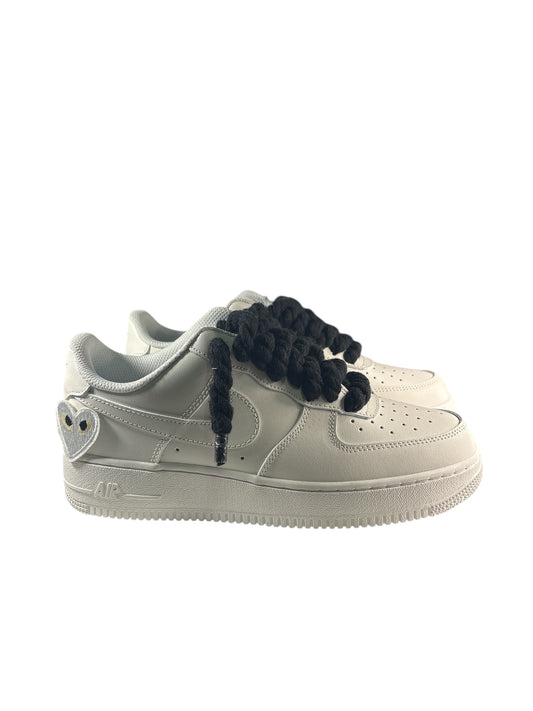 NIKE AIR FORCE 1 Blancas personalizadas “ROPE LACES” Love