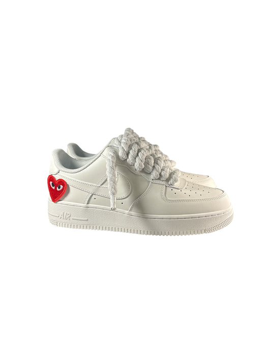 NIKE AIR FORCE 1 Blancas personalizadas “ROPE LACES” Love