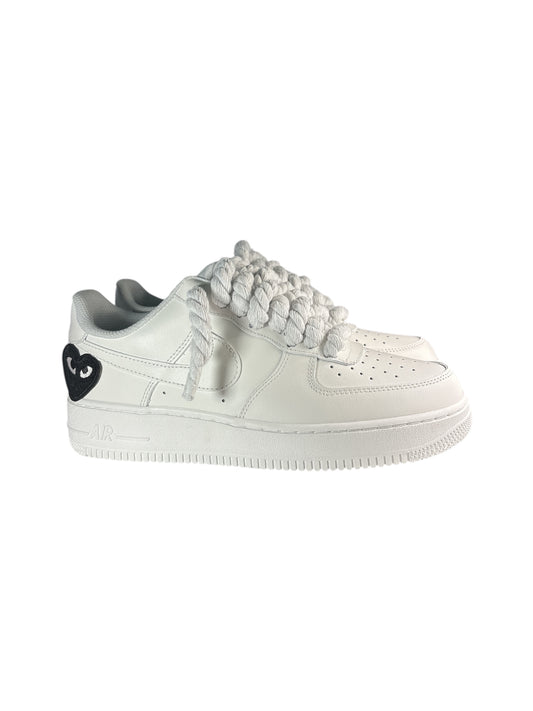 NIKE AIR FORCE 1 Blancas personalizadas “ROPE LACES” Love